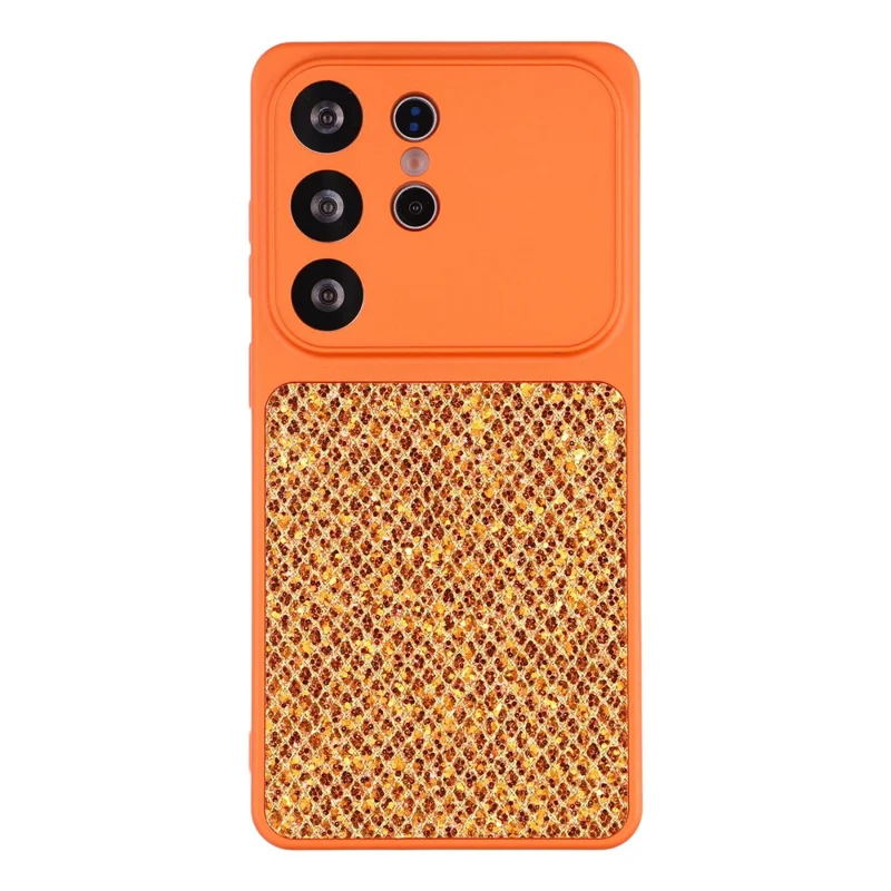 For Samsung Galaxy S24 Ultra Case Diamond Glitter TPU Shockproof Cover - Orange