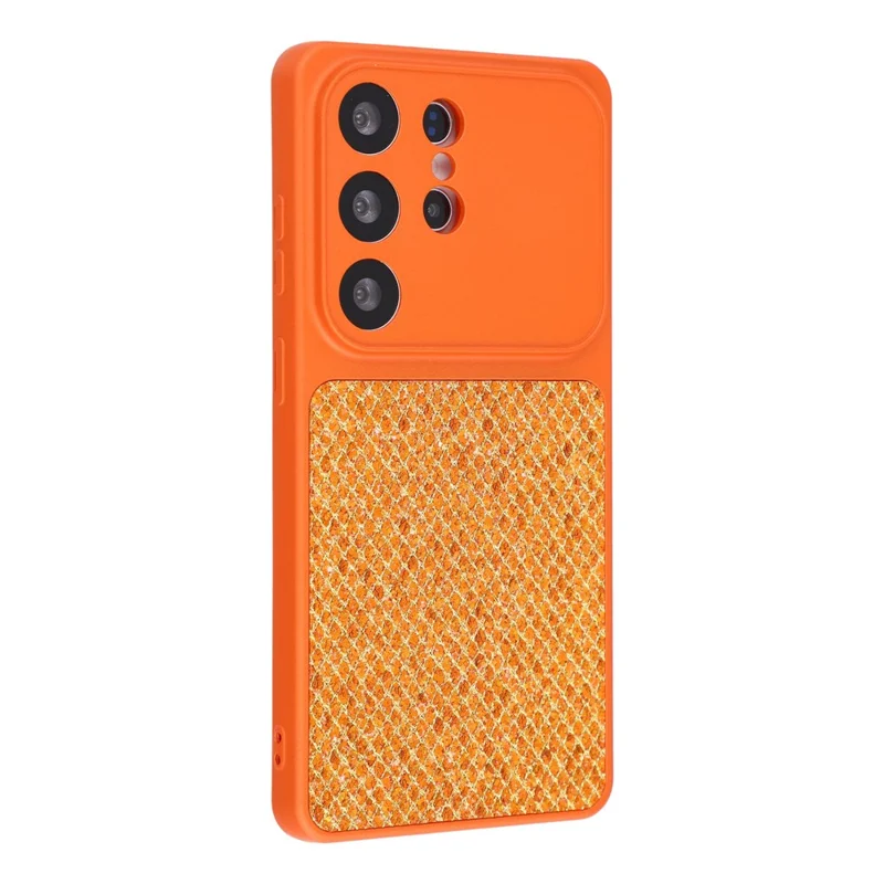 For Samsung Galaxy S24 Ultra Case Diamond Glitter TPU Shockproof Cover - Orange