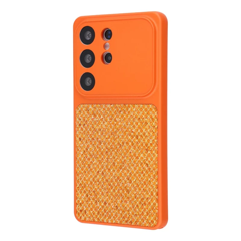 For Samsung Galaxy S24 Ultra Case Diamond Glitter TPU Shockproof Cover - Orange