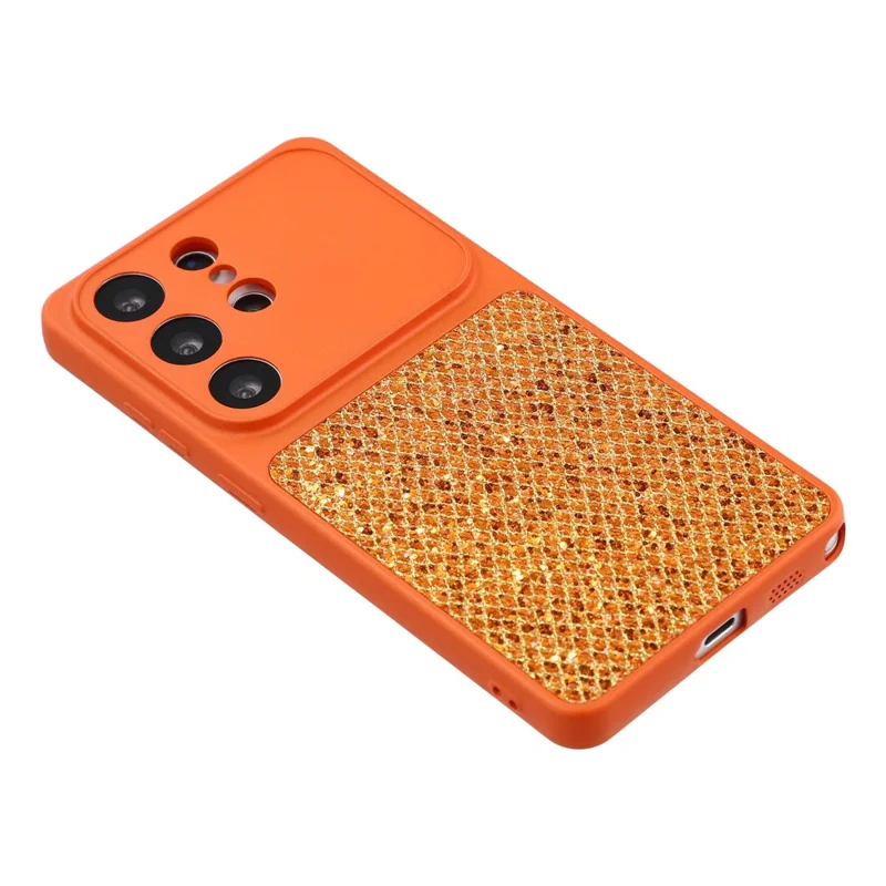 For Samsung Galaxy S24 Ultra Case Diamond Glitter TPU Shockproof Cover - Orange