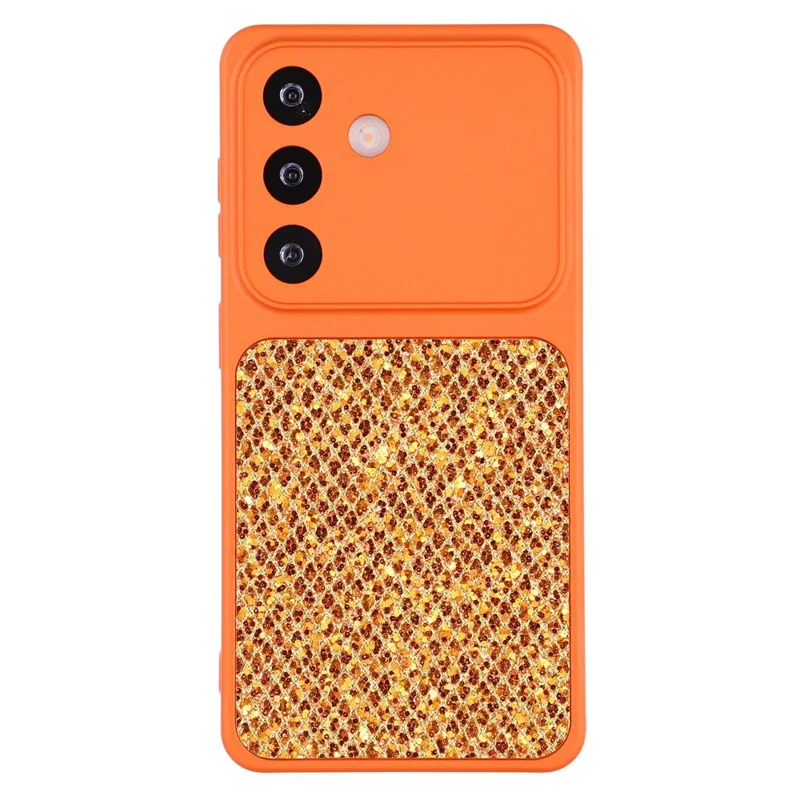For Samsung Galaxy S25+ Case Diamond Glitter TPU Shockproof Cover - Orange