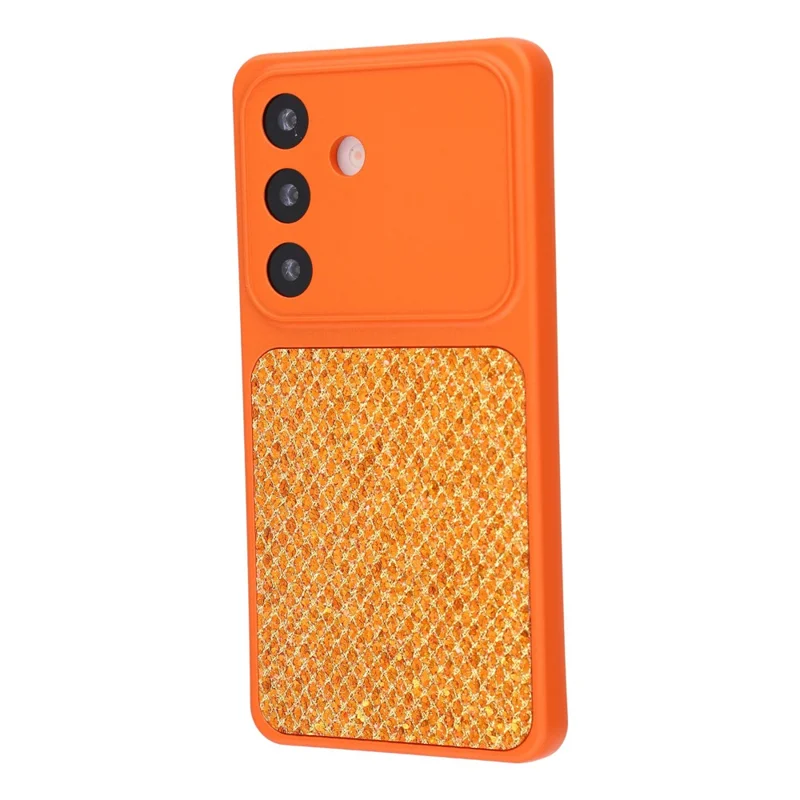 For Samsung Galaxy S25+ Case Diamond Glitter TPU Shockproof Cover - Orange