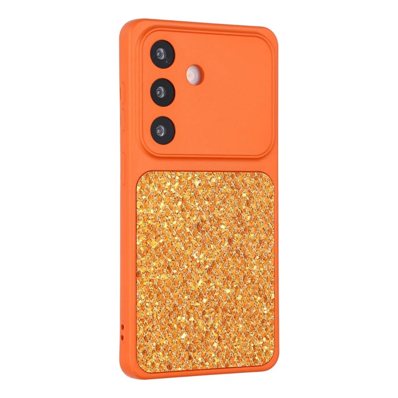 For Samsung Galaxy S25+ Case Diamond Glitter TPU Shockproof Cover - Orange