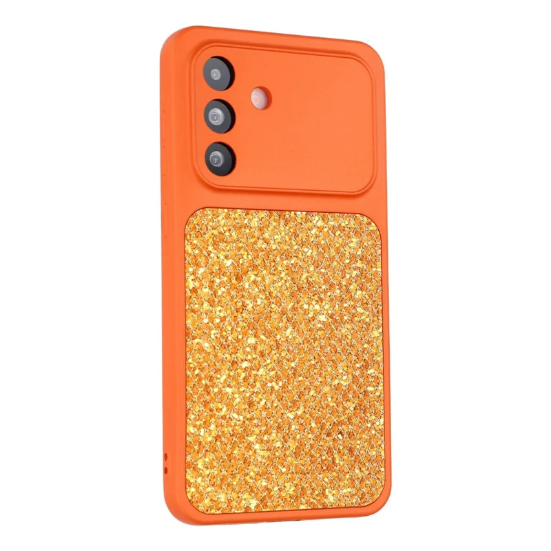 Case For Samsung Galaxy A17 5G  /  4G Diamond Glitter TPU Shockproof Cover - Orange