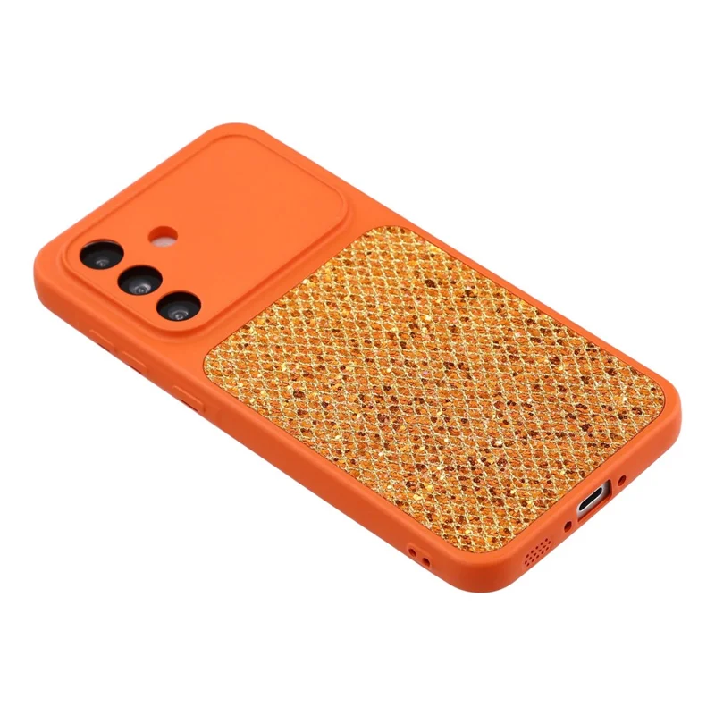 Case For Samsung Galaxy A17 5G  /  4G Diamond Glitter TPU Shockproof Cover - Orange
