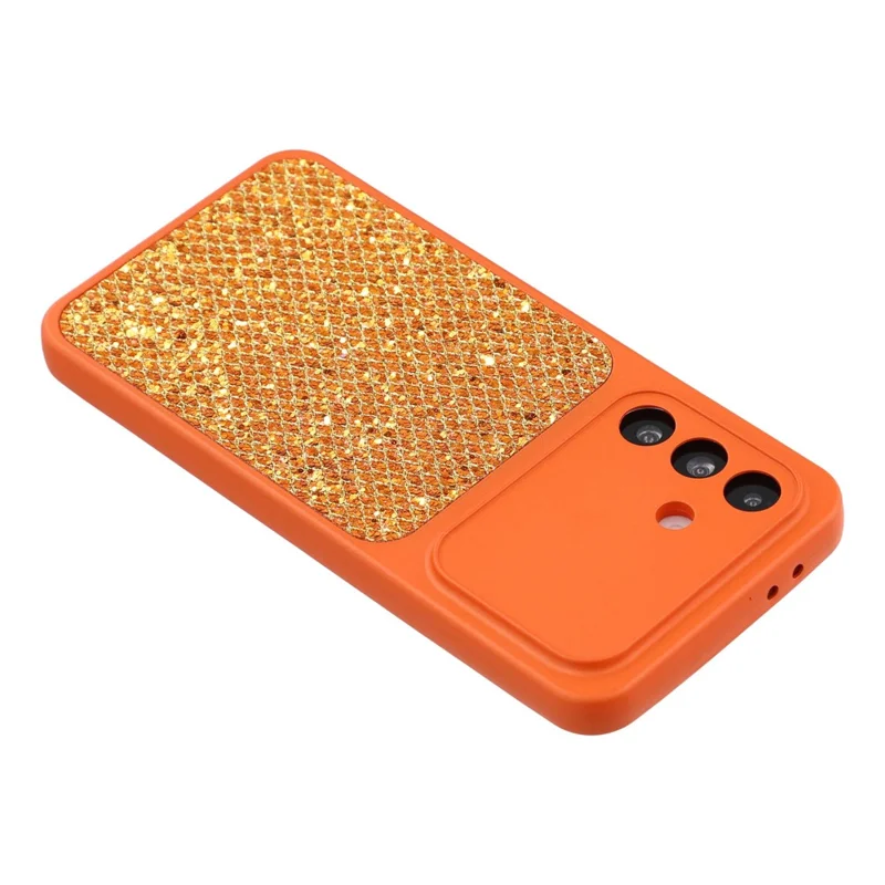 Case For Samsung Galaxy A17 5G  /  4G Diamond Glitter TPU Shockproof Cover - Orange