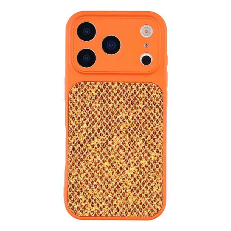For iPhone 17 Pro Max Case Diamond Glitter TPU Shockproof Cover - Orange