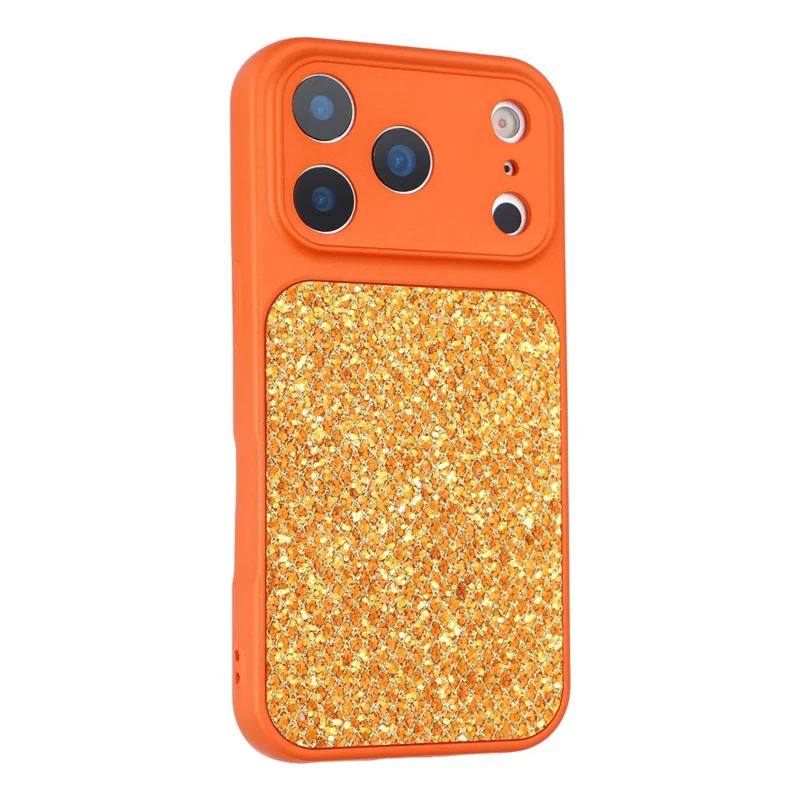 For iPhone 17 Pro Max Case Diamond Glitter TPU Shockproof Cover - Orange