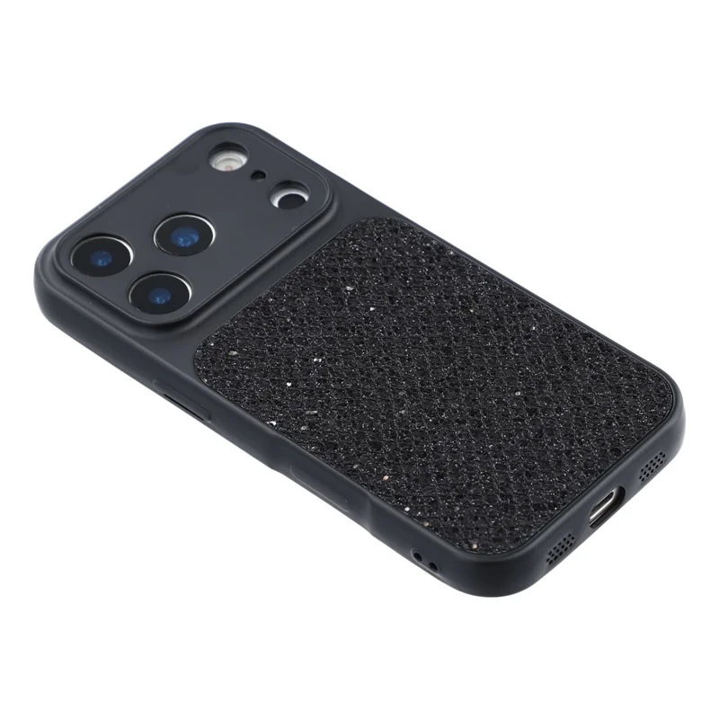 For iPhone 17 Pro Case Diamond Glitter TPU Shockproof Cover - Black