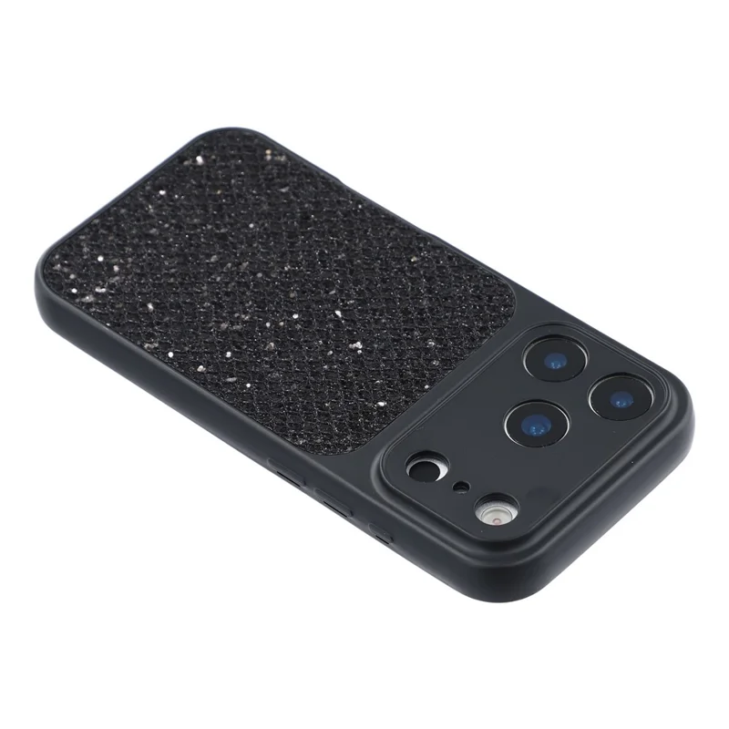 For iPhone 17 Pro Case Diamond Glitter TPU Shockproof Cover - Black