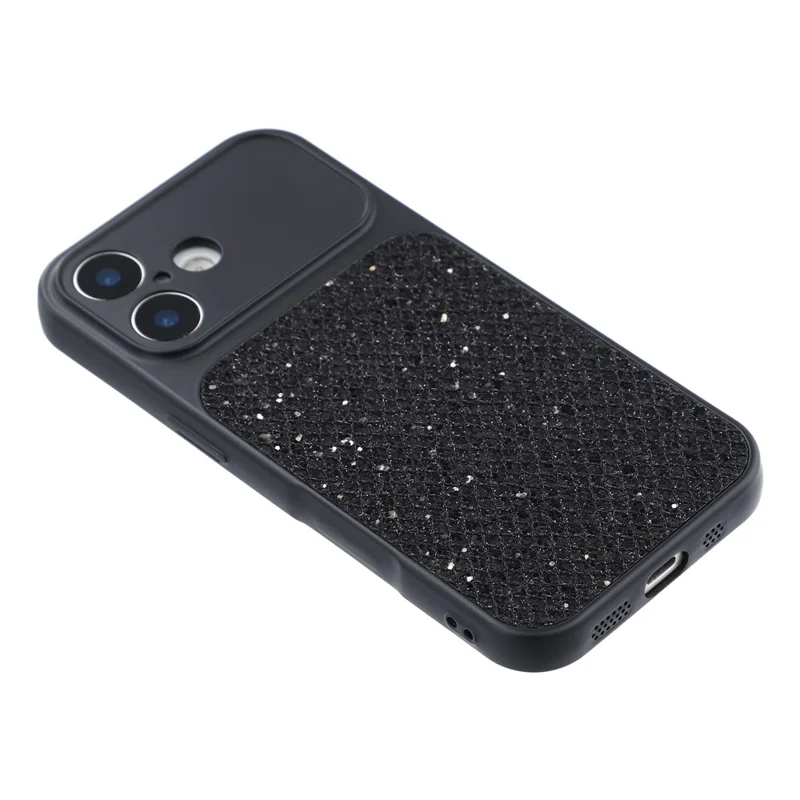 For iPhone 17 Case Diamond Glitter TPU Shockproof Cover - Black