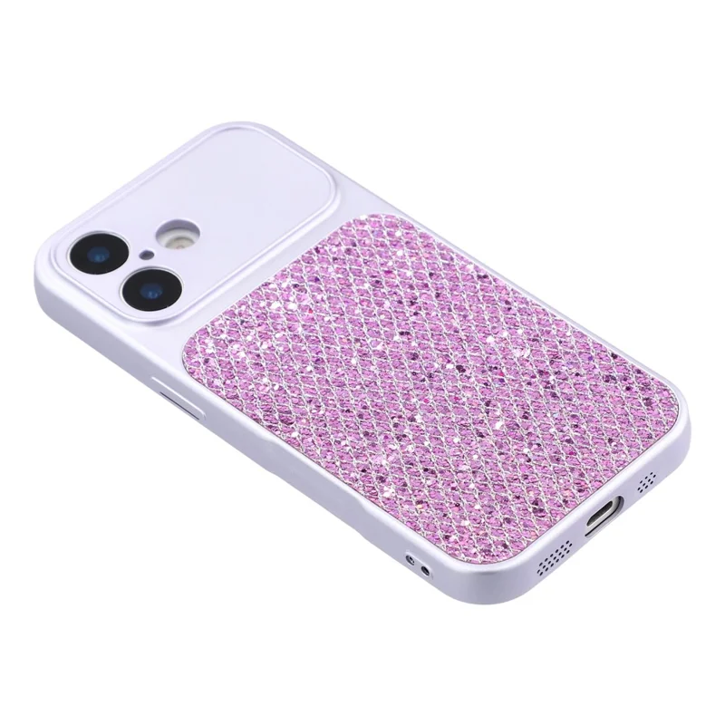 For iPhone 16 Case Diamond Glitter TPU Shockproof Cover - Purple