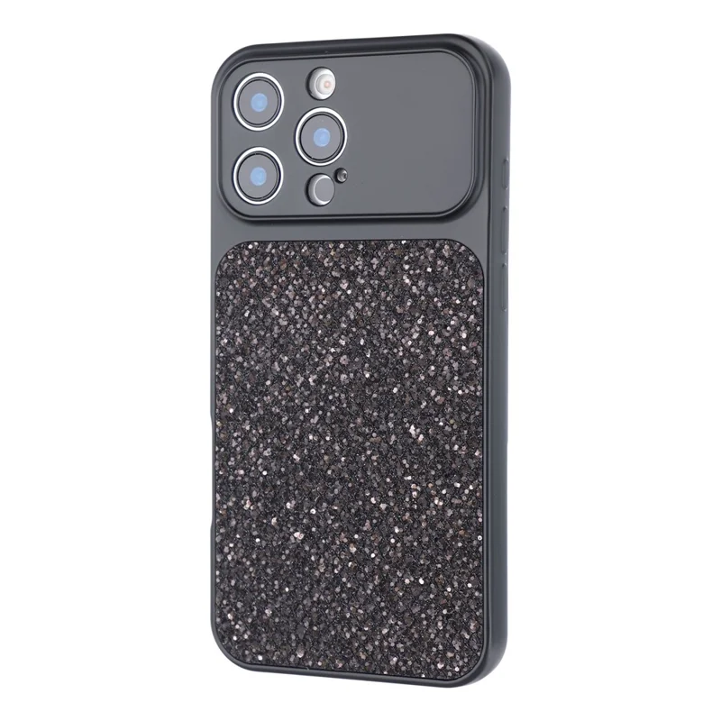 For iPhone 16 Pro Max Case Diamond Glitter TPU Shockproof Cover - Black