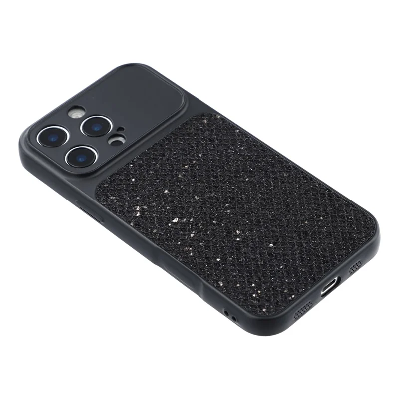 For iPhone 16 Pro Max Case Diamond Glitter TPU Shockproof Cover - Black
