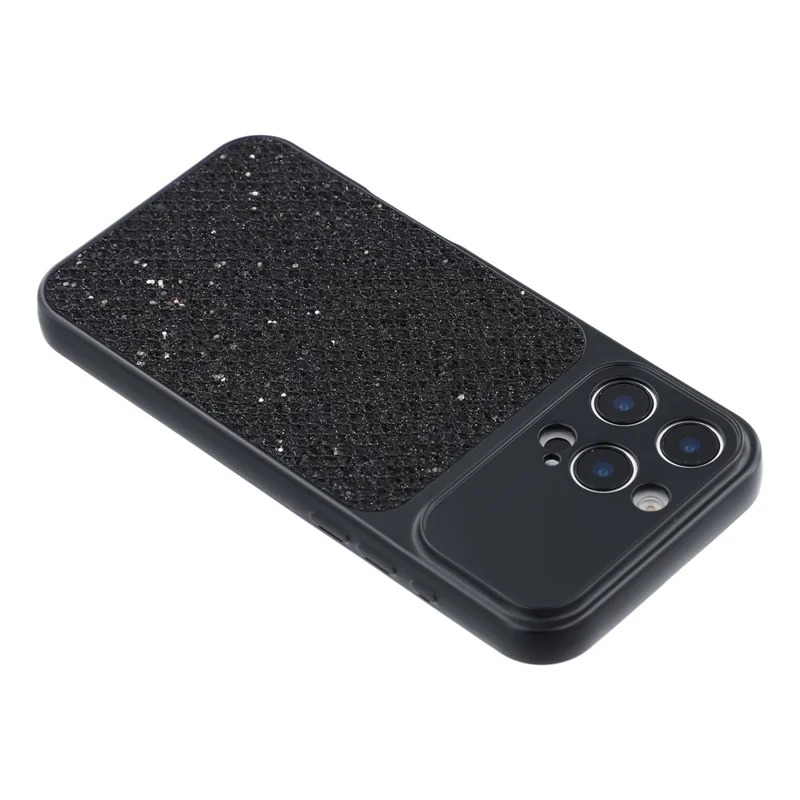 For iPhone 16 Pro Max Case Diamond Glitter TPU Shockproof Cover - Black