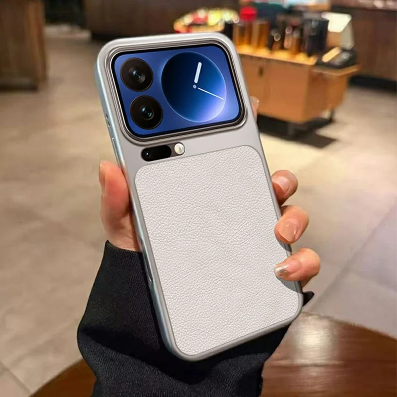For Xiaomi 17 Pro Case PU Leather Texture Shockproof TPU Protective Phone Cover - White