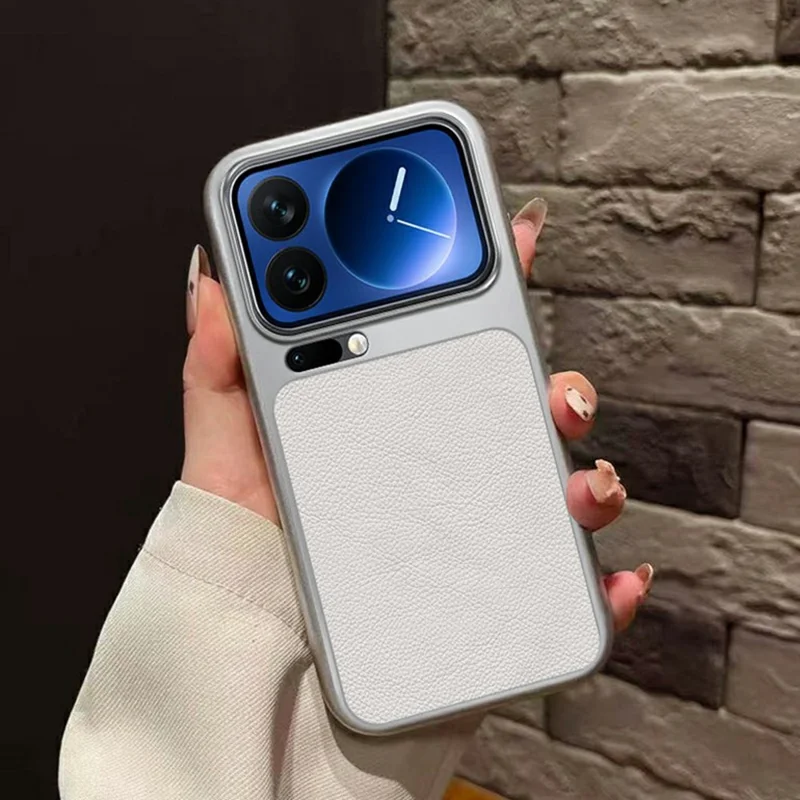 For Xiaomi 17 Pro Case PU Leather Texture Shockproof TPU Protective Phone Cover - White
