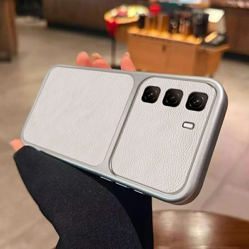 Coque pour Infinix Hot 60i 4G, housse de protection en TPU résistante aux chocs avec texture en cuir PU blanc - Blanc