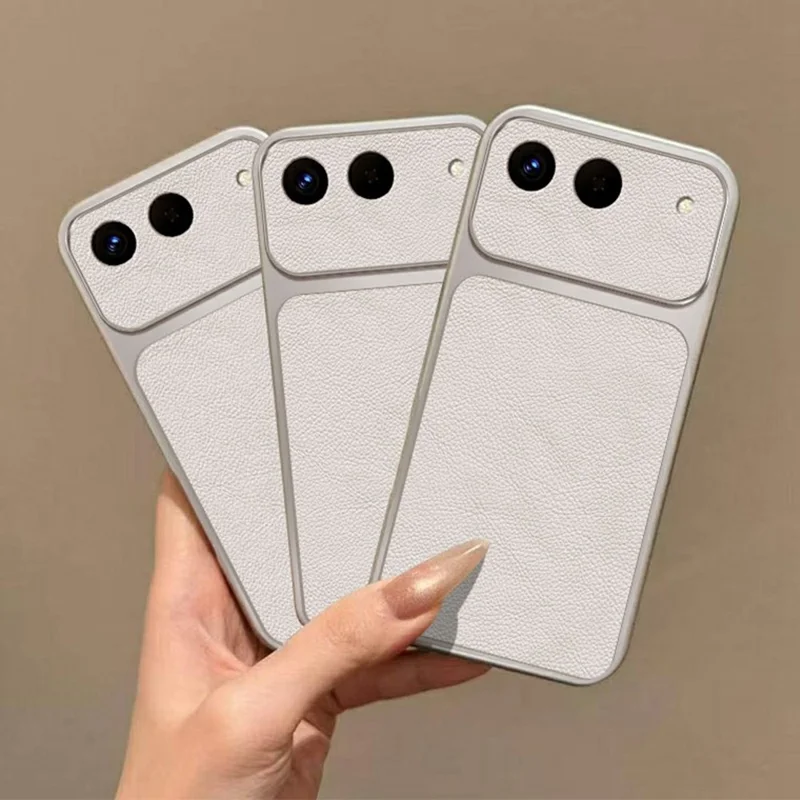 Coque pour Infinix Hot 60i 5G, housse de protection en TPU résistante aux chocs avec texture en cuir PU blanc - Blanc