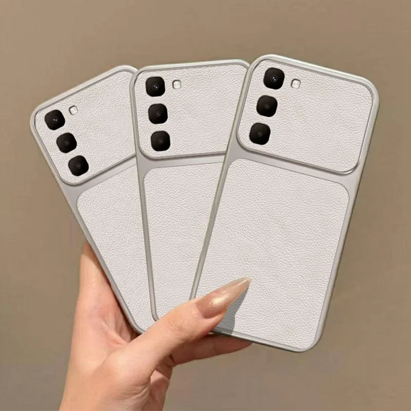 Coque pour Infinix Hot 70 en simili cuir texture antidéflagration TPU - Blanc