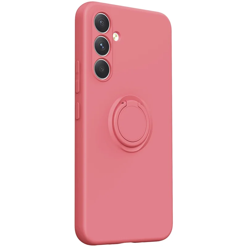For Samsung Galaxy A27 Silicone Case with Strap Ring Kickstand Phone Cover - Red