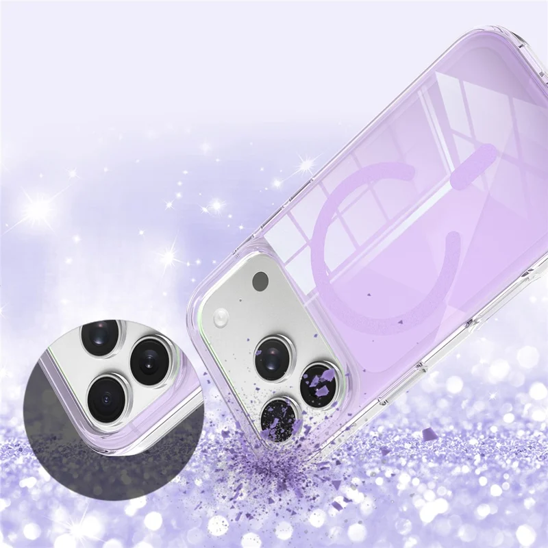 For iPhone 17 Pro Max Case Compatible with MagSafe Neon Gradient TPU+PC Shockproof Phone Cover - Mist Pink