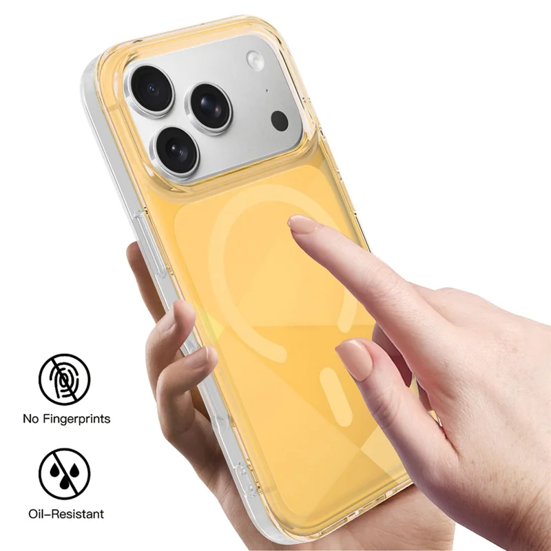 För iPhone 17 Pro Magnetisk Skal Neon Gradient TPU+PC Chockabsorberande Mobilskal - Guld