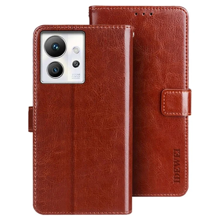 IDEWEI per Infinix Zero Ultra 5G Custodia Portafoglio in Pelle PU Flip Cover Texture Crazy Horse Custodia Protettiva per Telefono - Marrone