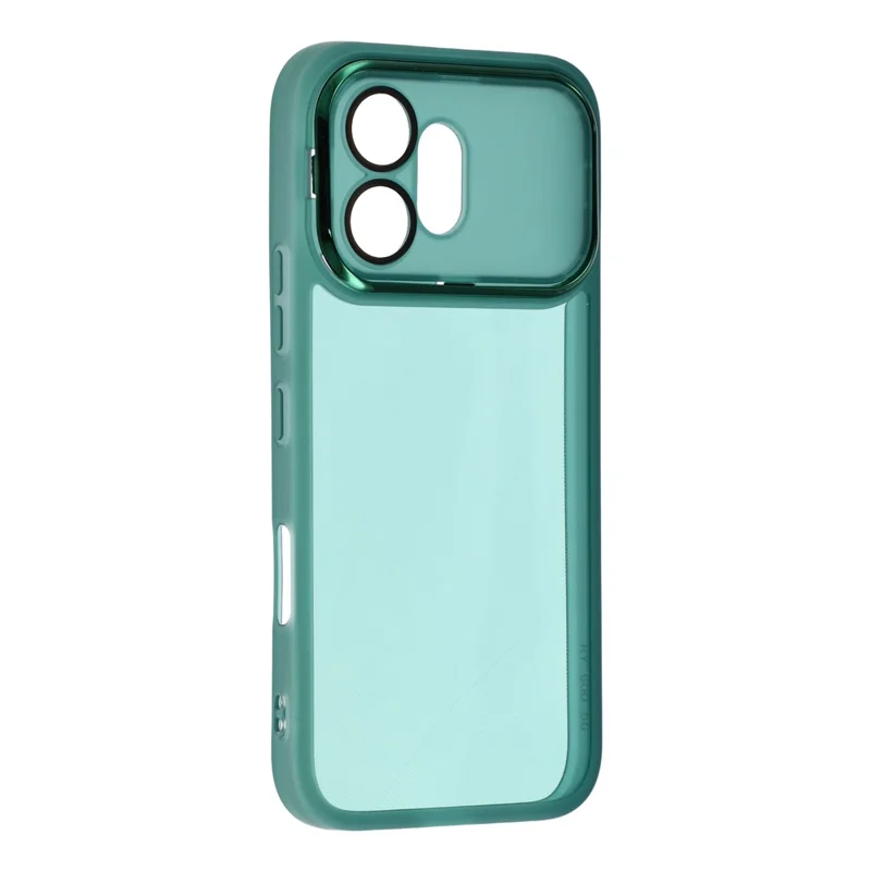 For Honor 600 5G Case Electroplated Camera Frame TPU Phone Cover - Transparent Army Green