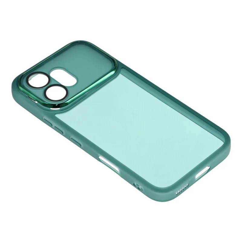 For Honor 600 5G Case Electroplated Camera Frame TPU Phone Cover - Transparent Army Green