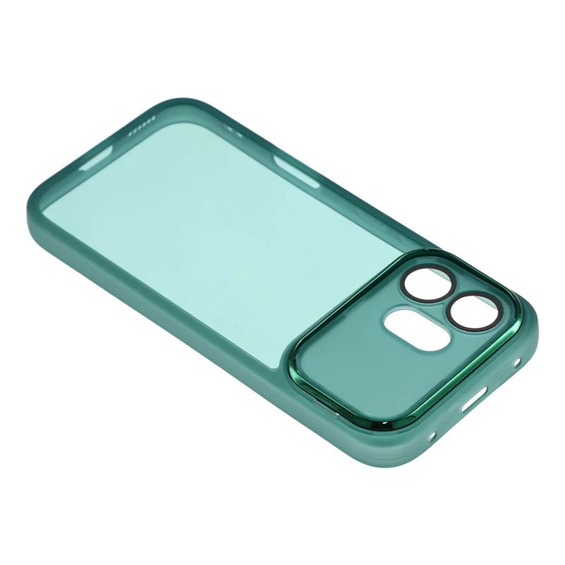 For Honor 600 5G Case Electroplated Camera Frame TPU Phone Cover - Transparent Army Green