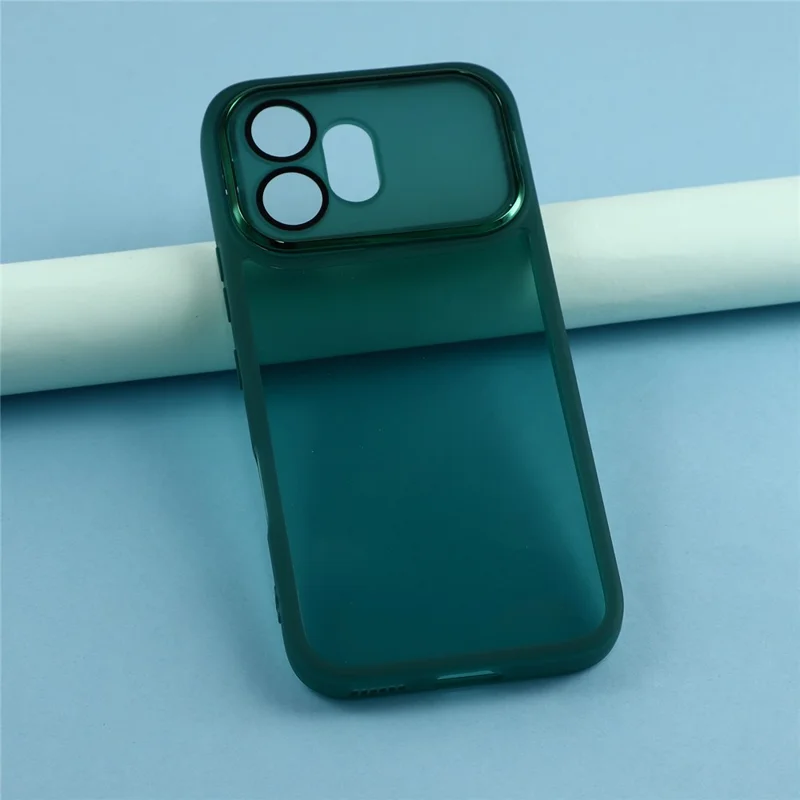 For Honor 600 5G Case Electroplated Camera Frame TPU Phone Cover - Transparent Army Green