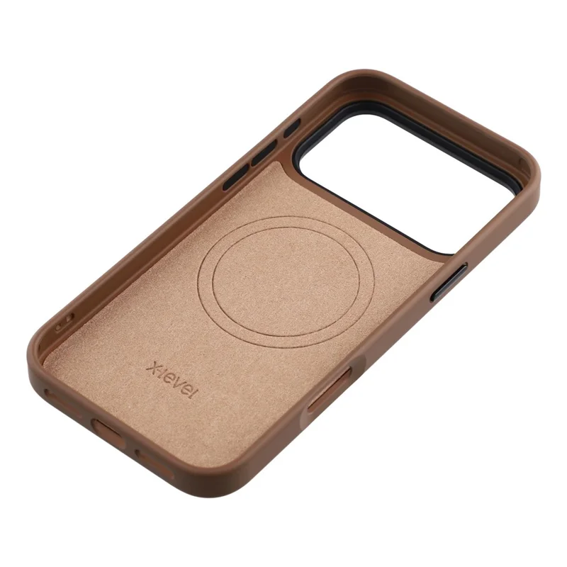 X-LEVEL Série Armor Aperture pour iPhone 17 Pro Max Étui Magnétique Ultra Fin Coque en PC TPU - Brun