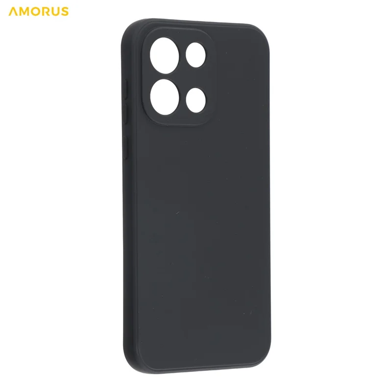 AMORUS For OnePlus Turbo 6 5G Case Precise Cutouts TPU Fiber Lining Shockproof Phone Cover - Black