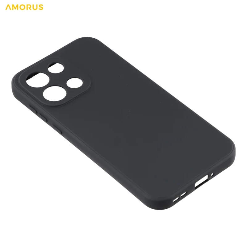 AMORUS For OnePlus Turbo 6 5G Case Precise Cutouts TPU Fiber Lining Shockproof Phone Cover - Black