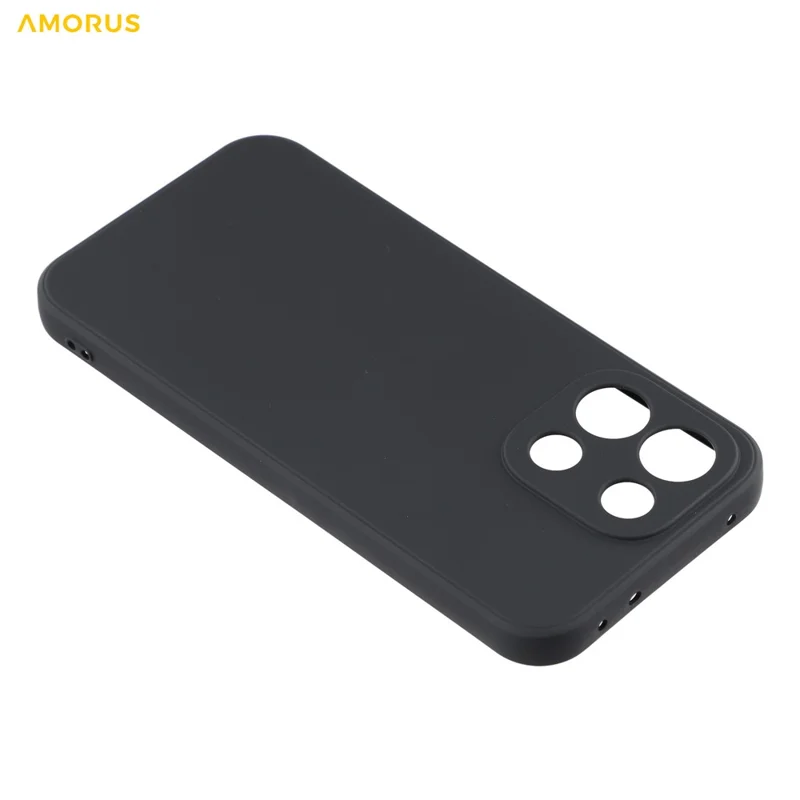 AMORUS For OnePlus Turbo 6 5G Case Precise Cutouts TPU Fiber Lining Shockproof Phone Cover - Black