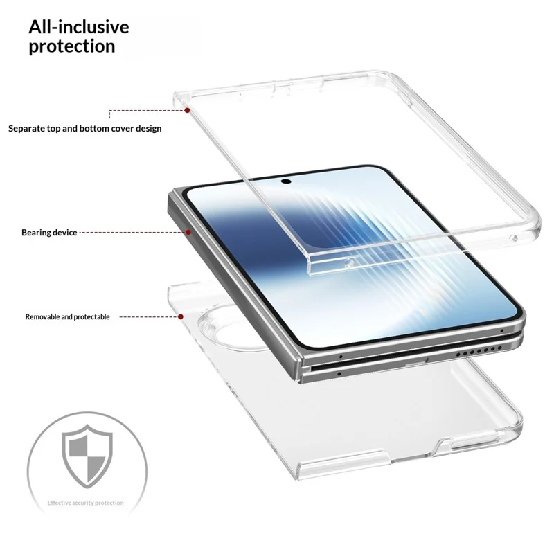 For Huawei Pura X Max Clear Case Anti-Drop Hard PC Phone Cover - Transparent