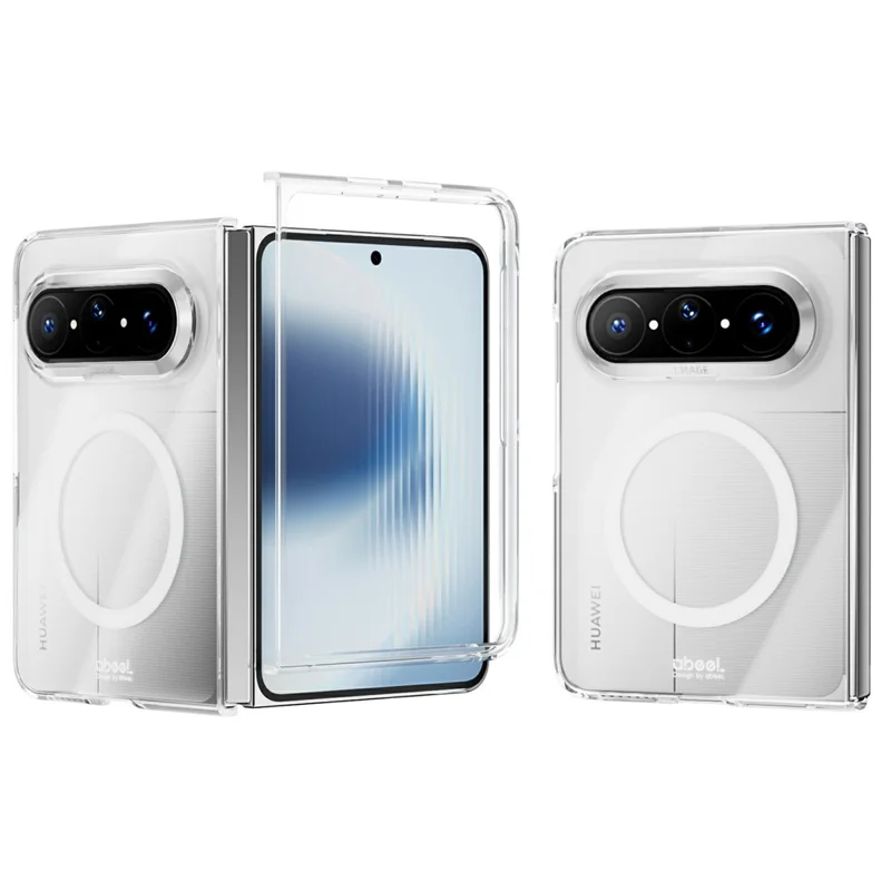 ABEEL For Huawei Pura X Max Magnetic Case Clear PC Anti Scratch Phone Cover - Transparent