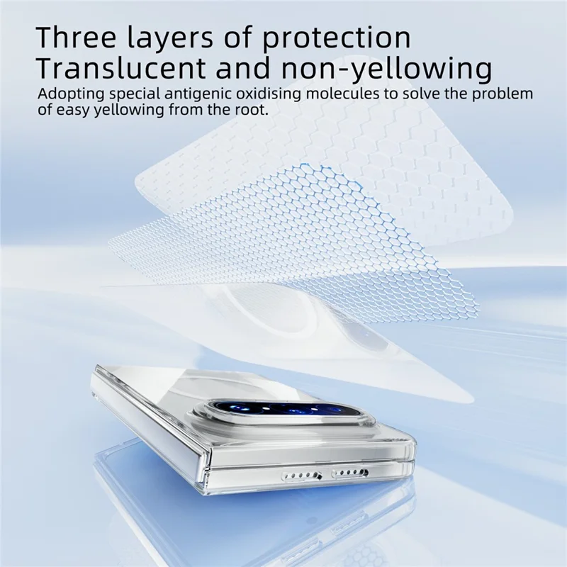 ABEEL For Huawei Pura X Max Magnetic Case Clear PC Anti Scratch Phone Cover - Transparent