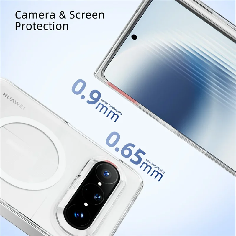 ABEEL For Huawei Pura X Max Magnetic Case Clear PC Anti Scratch Phone Cover - Transparent
