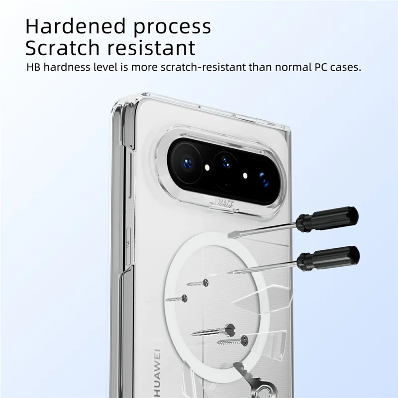 ABEEL For Huawei Pura X Max Magnetic Case Clear PC Anti Scratch Phone Cover - Transparent