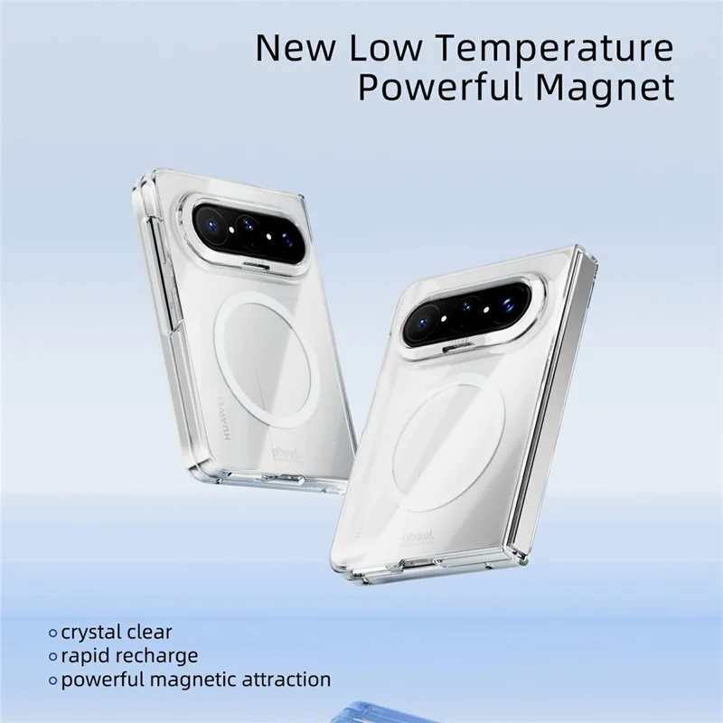 ABEEL For Huawei Pura X Max Magnetic Case Clear PC Anti Scratch Phone Cover - Transparent