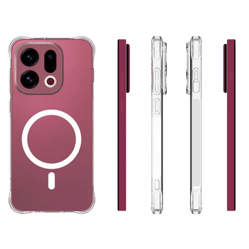 Bulk Purchasing for Oppo Find X9 5G Magnetic Case TPU Anti-drop Phone Back Cover - Transparent