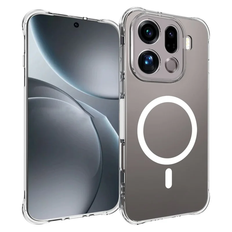 Bulk Purchasing for Oppo Find X9 Pro 5G Magnetic Case TPU Anti-drop Phone Back Cover - Transparent