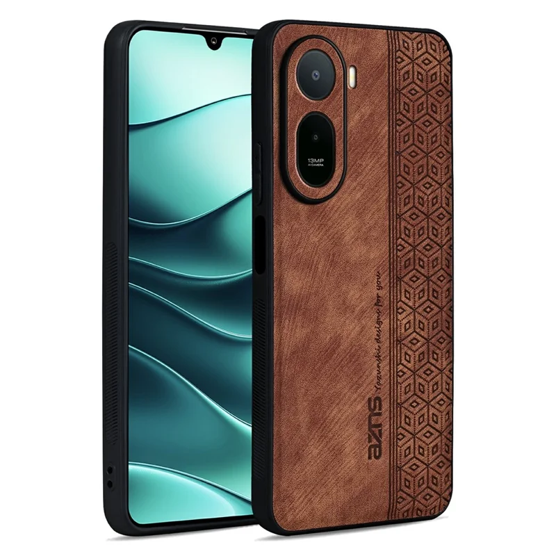 AZNS чехол для Xiaomi Redmi A7 Pro 4G / Poco C85x 5G, юбилейная версия, защитная крышка из искусственной кожи PU и ТПУ - коричневый