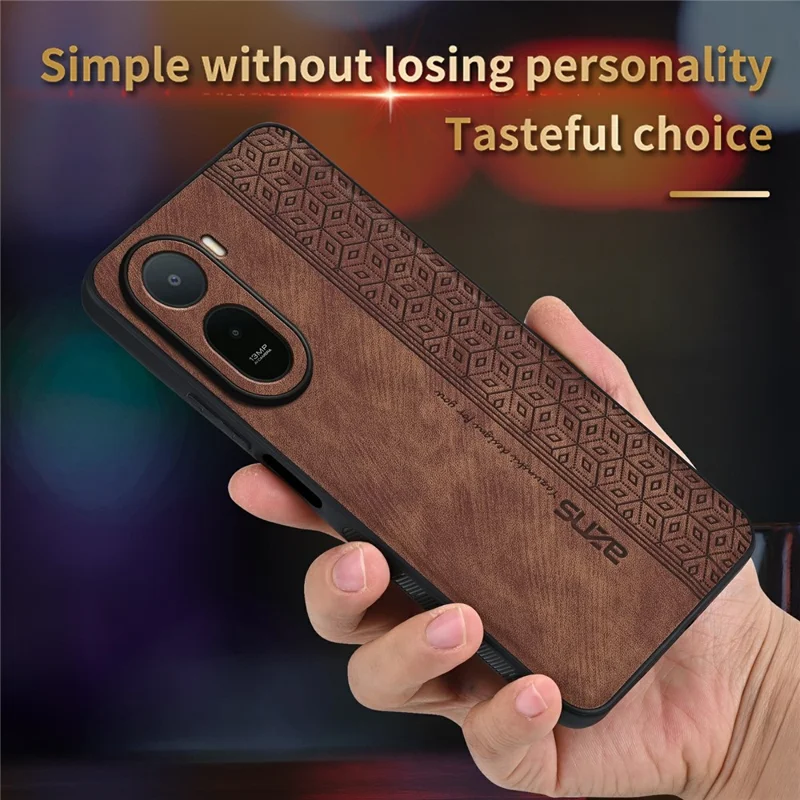 AZNS чехол для Xiaomi Redmi A7 Pro 4G / Poco C85x 5G, юбилейная версия, защитная крышка из искусственной кожи PU и ТПУ - коричневый