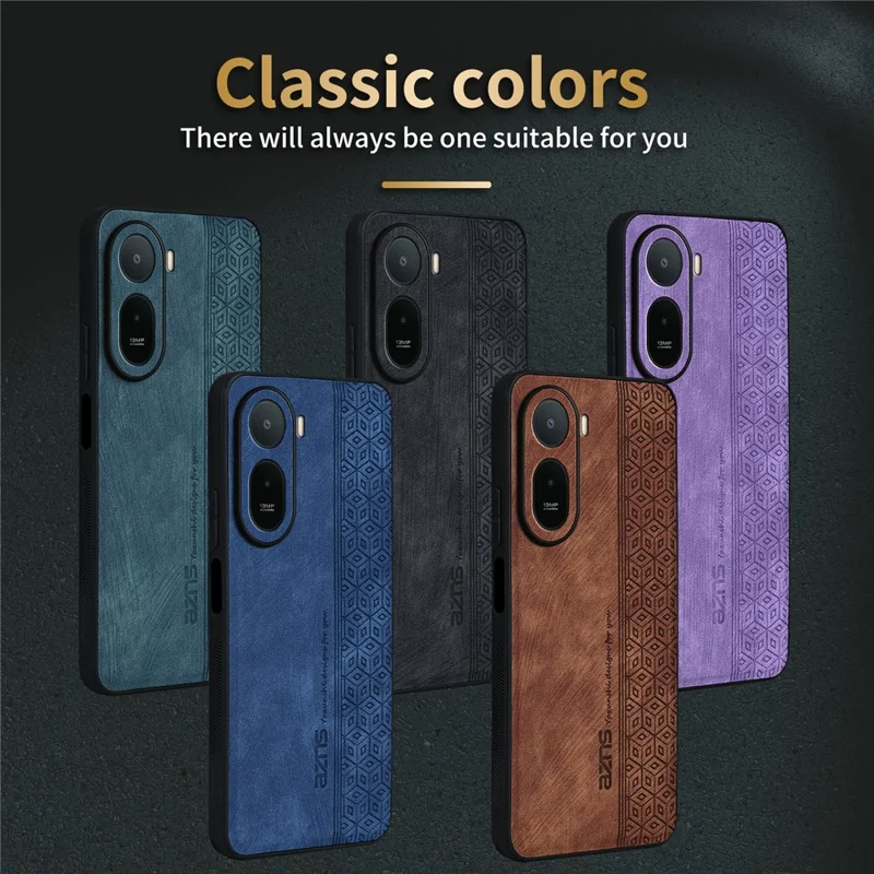 AZNS чехол для Xiaomi Redmi A7 Pro 4G / Poco C85x 5G, юбилейная версия, защитная крышка из искусственной кожи PU и ТПУ - коричневый