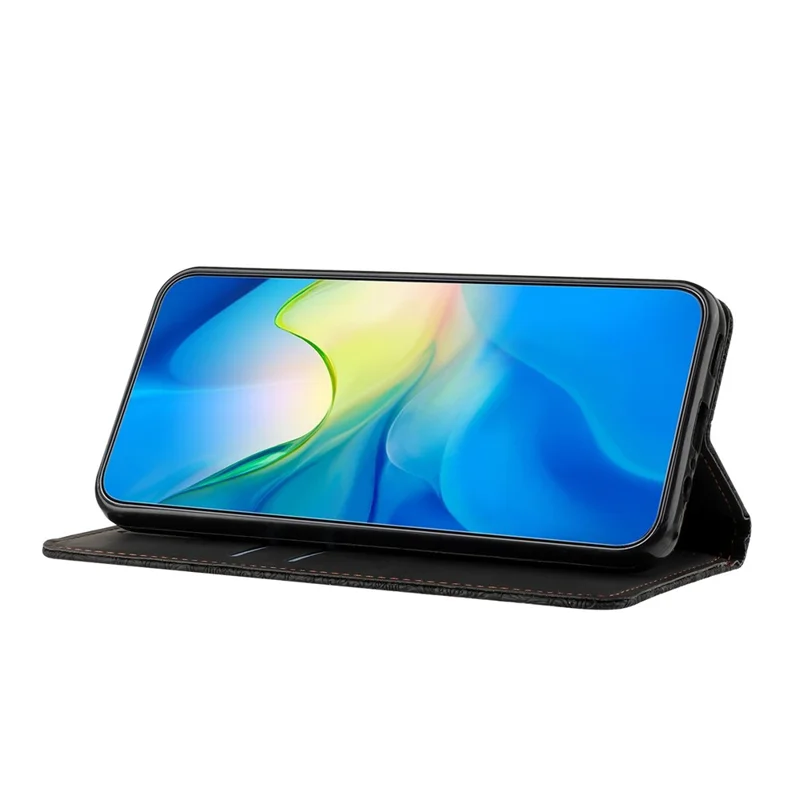 Capa para Xiaomi Redmi 15a 5G com Carteira de Flores Estampadas, Suporte, Capa em Couro para Telemóvel - Preto