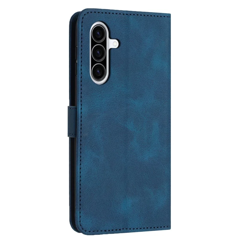 For Samsung Galaxy A27 Case Solid Color Leather Wallet Protective Phone Cover - Blue