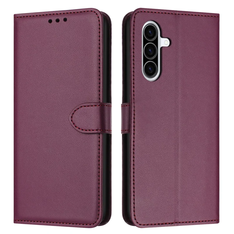 For Samsung Galaxy A27 5G Case Stand Wallet Leather Phone Cover with Strap - Purple